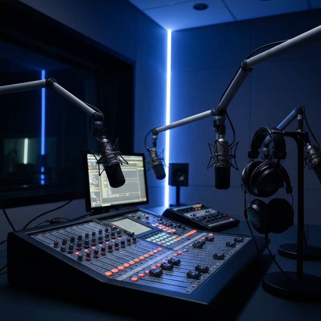 Estudio de Radio MundoAlterno con equipos de transmision profesionales